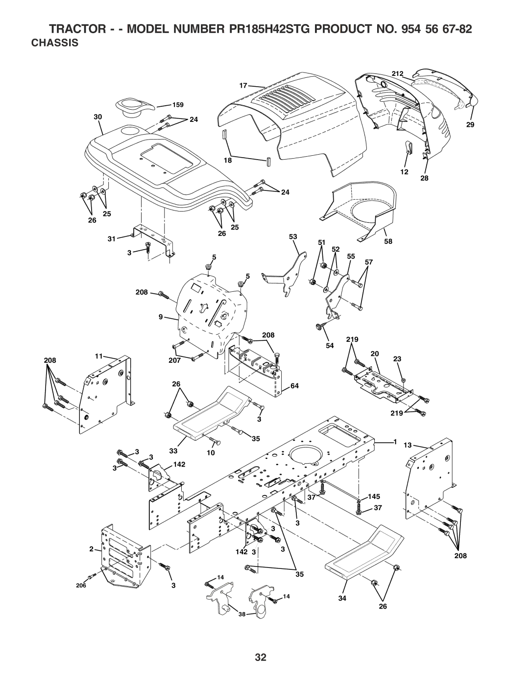 Poulan PR185H42STG owner manual Chassis 