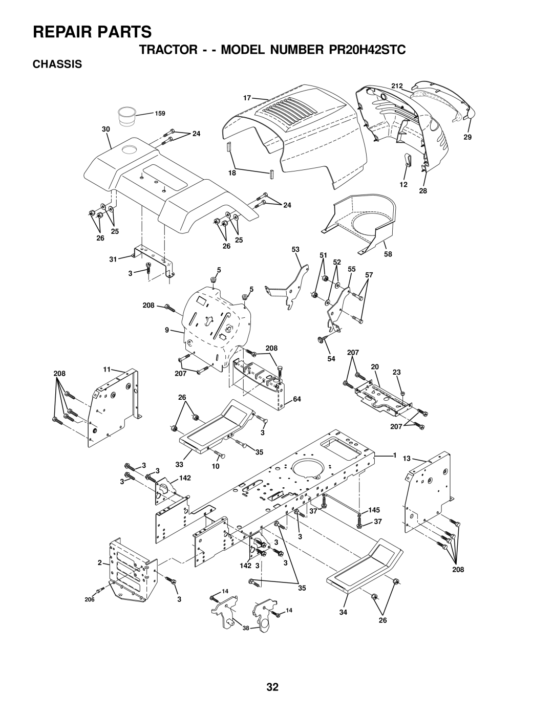 Poulan PR20H42STC owner manual Chassis 