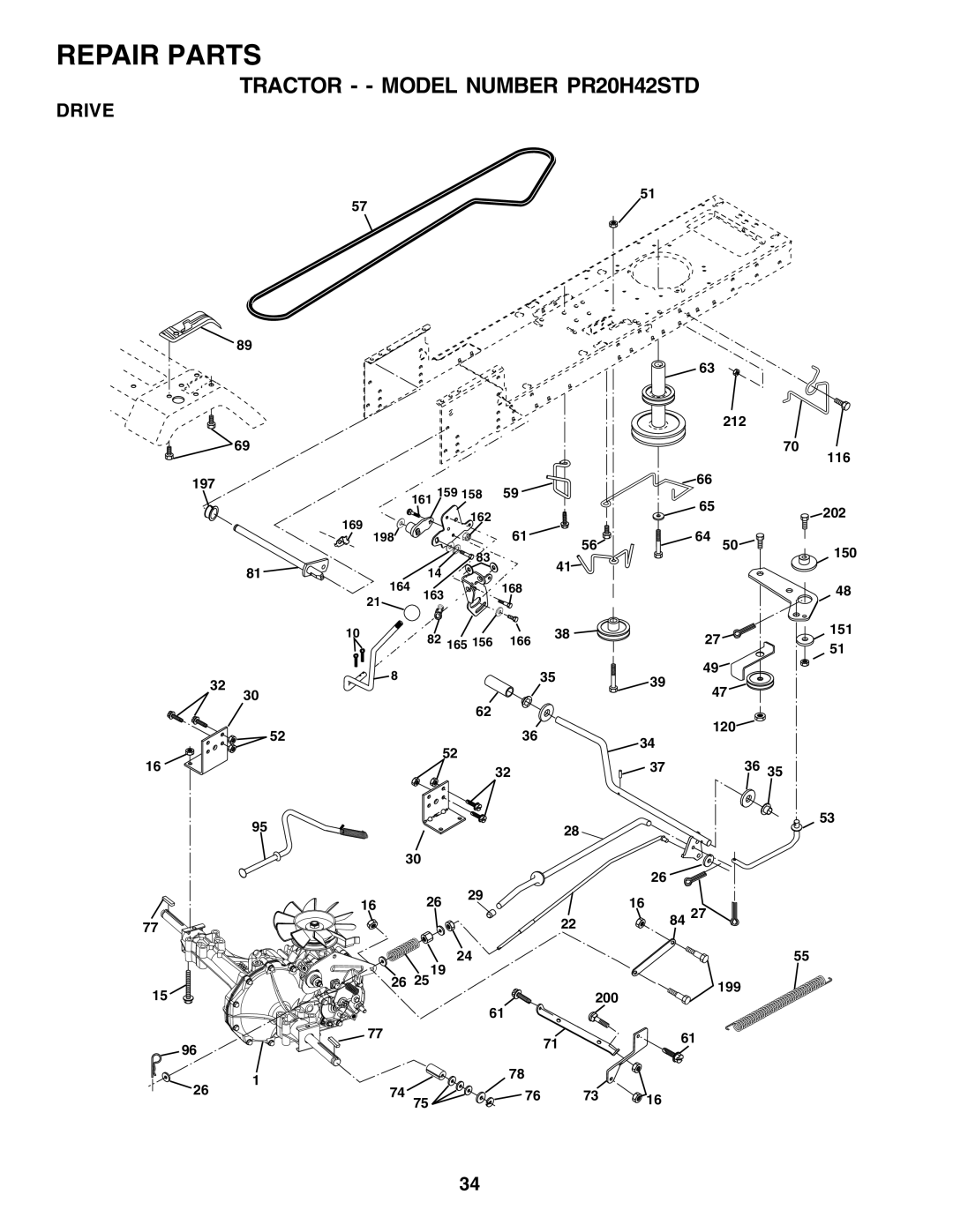 Poulan PR20H42STD owner manual Drive 