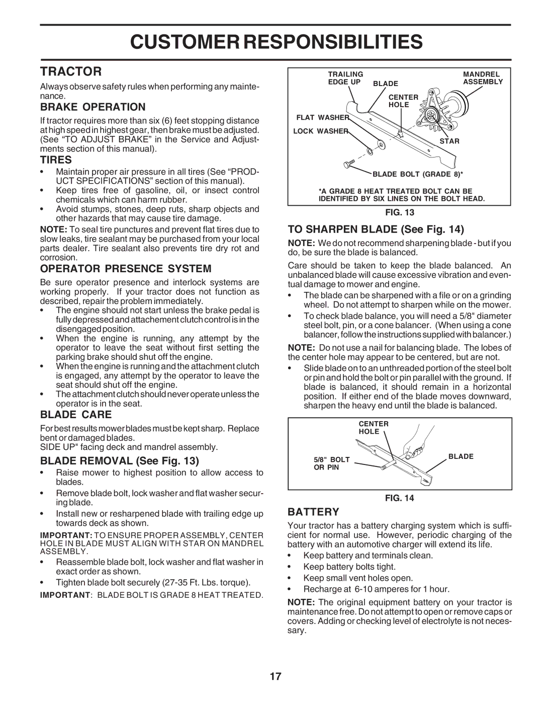 Poulan PR20PH42STC owner manual Tractor 