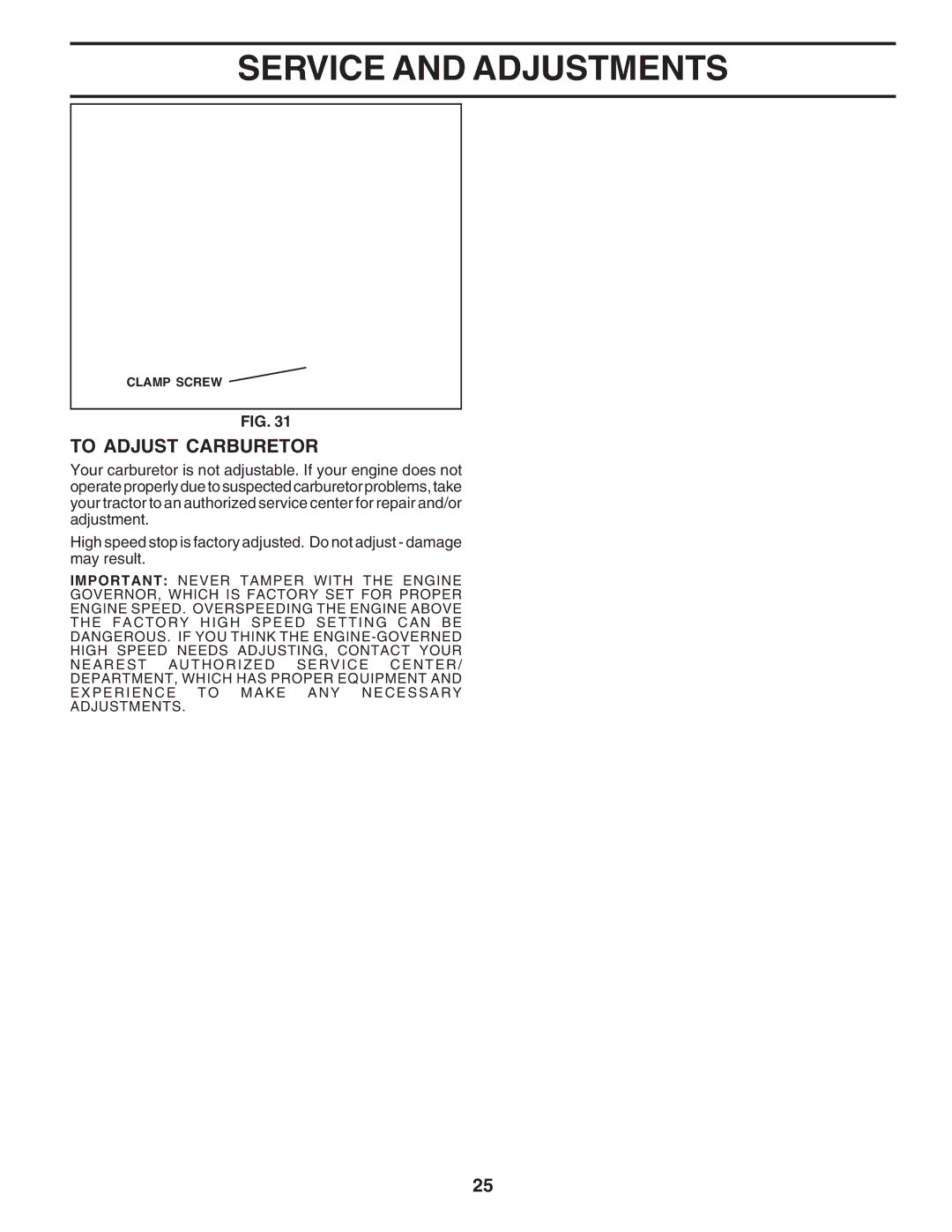 Poulan PR20PH42STC owner manual To Adjust Carburetor 