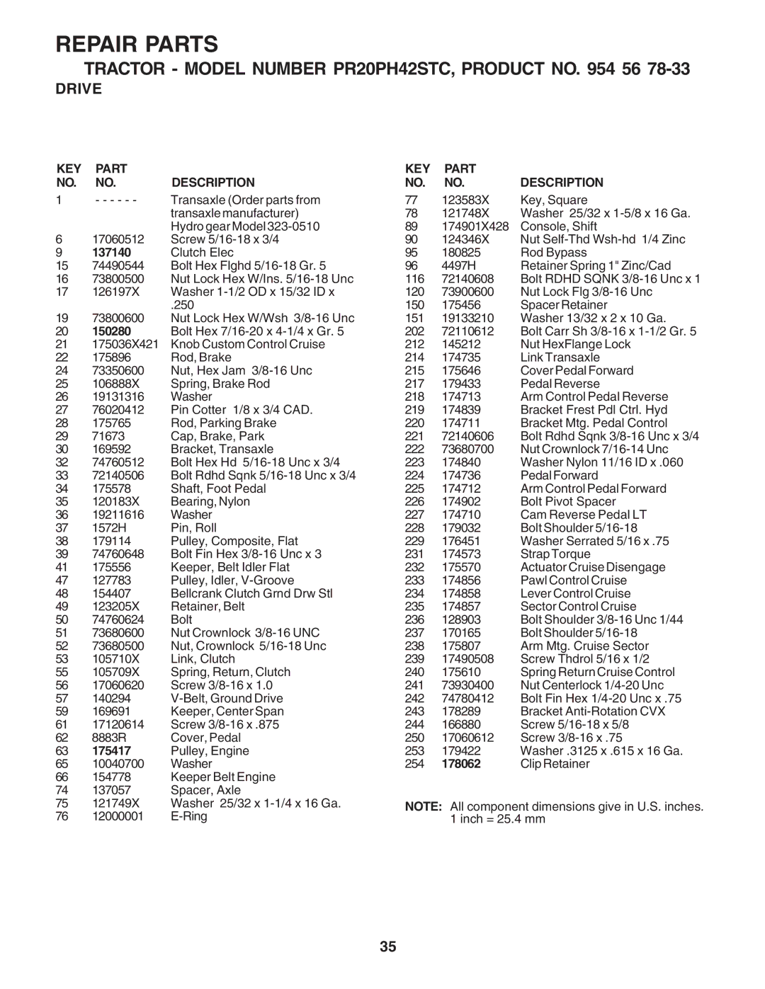 Poulan PR20PH42STC owner manual 178062 