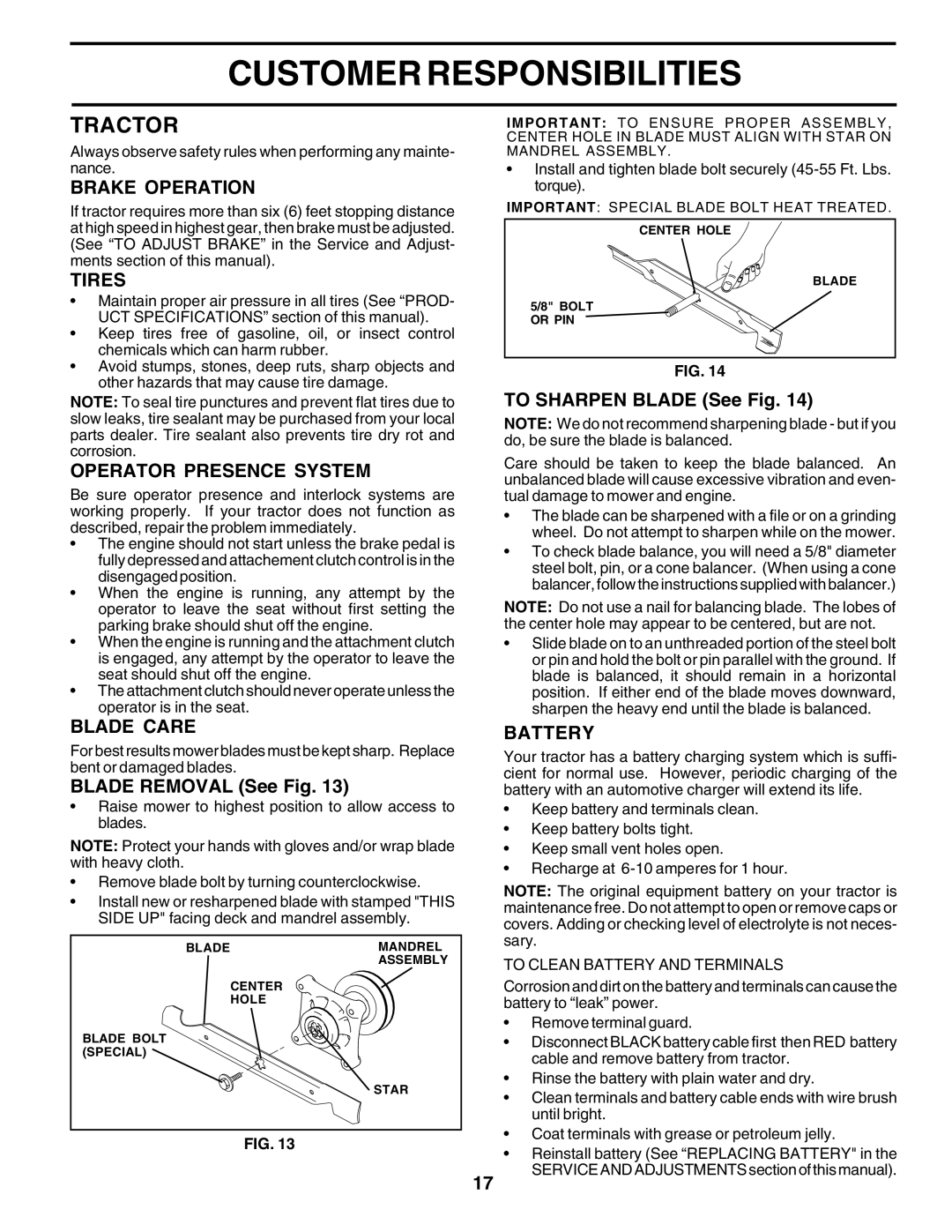 Poulan PR25PH48STA owner manual Tractor 