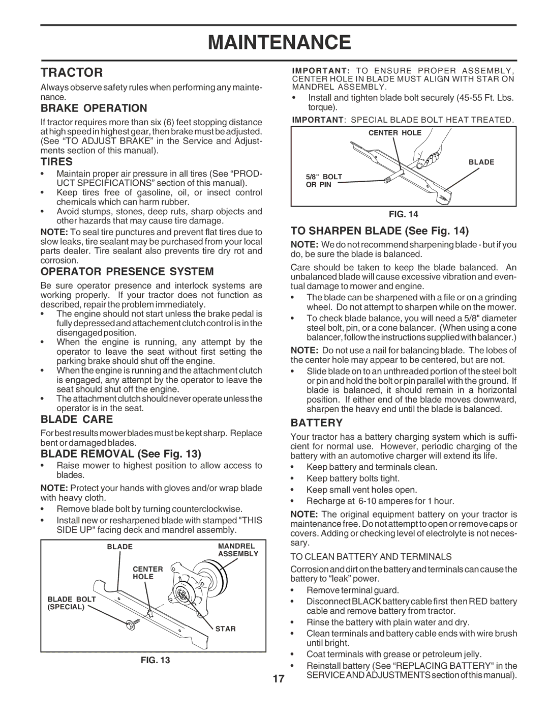 Poulan PR25PH48STC owner manual Tractor 