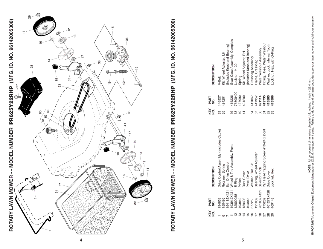 Poulan PR625Y22RHP manual 421114 