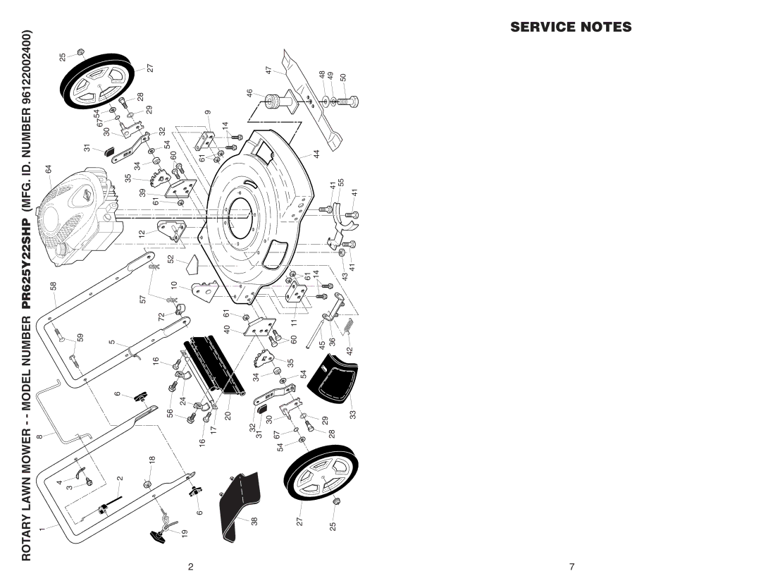 Poulan PR625Y22SHP manual Service 