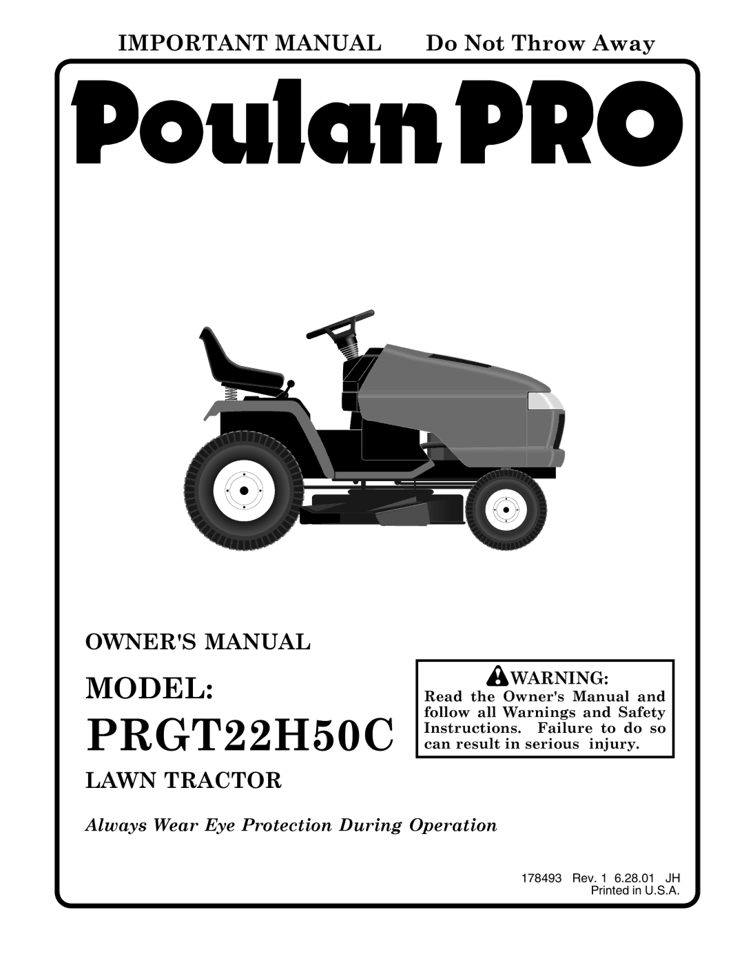 Poulan PRGT22H50C owner manual 