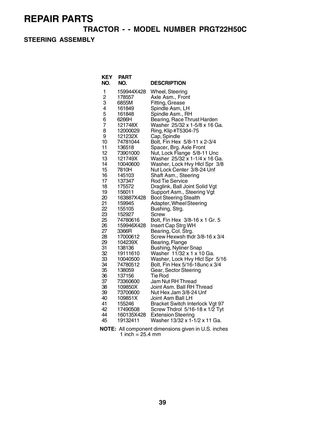 Poulan PRGT22H50C owner manual Adapter, Wheel Steering 