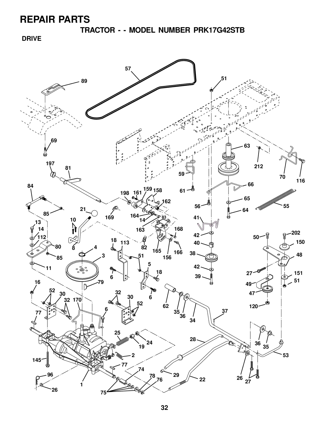 Poulan PRK17G42STB owner manual Drive 