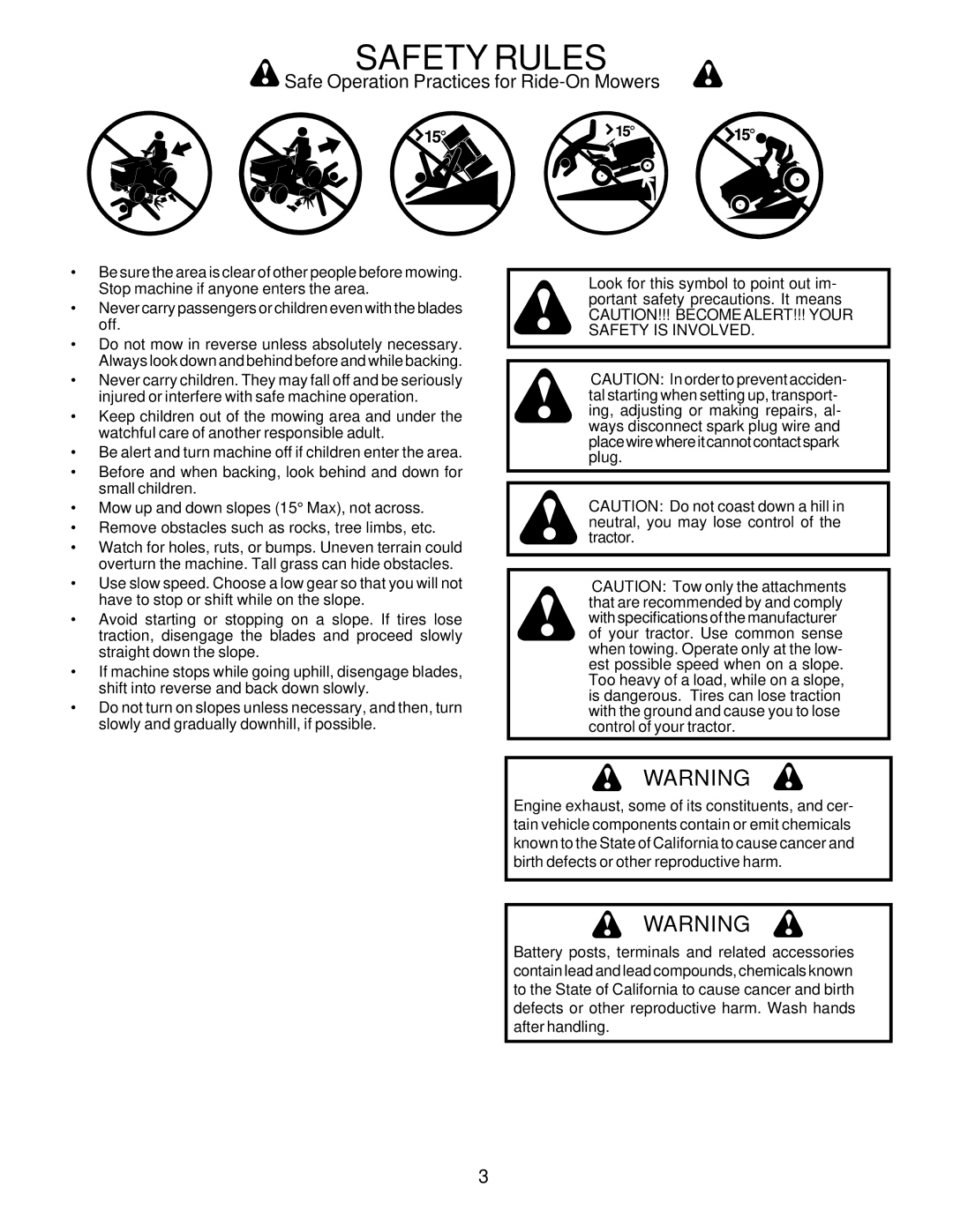 Poulan PRK17H42STA owner manual Safety Rules 