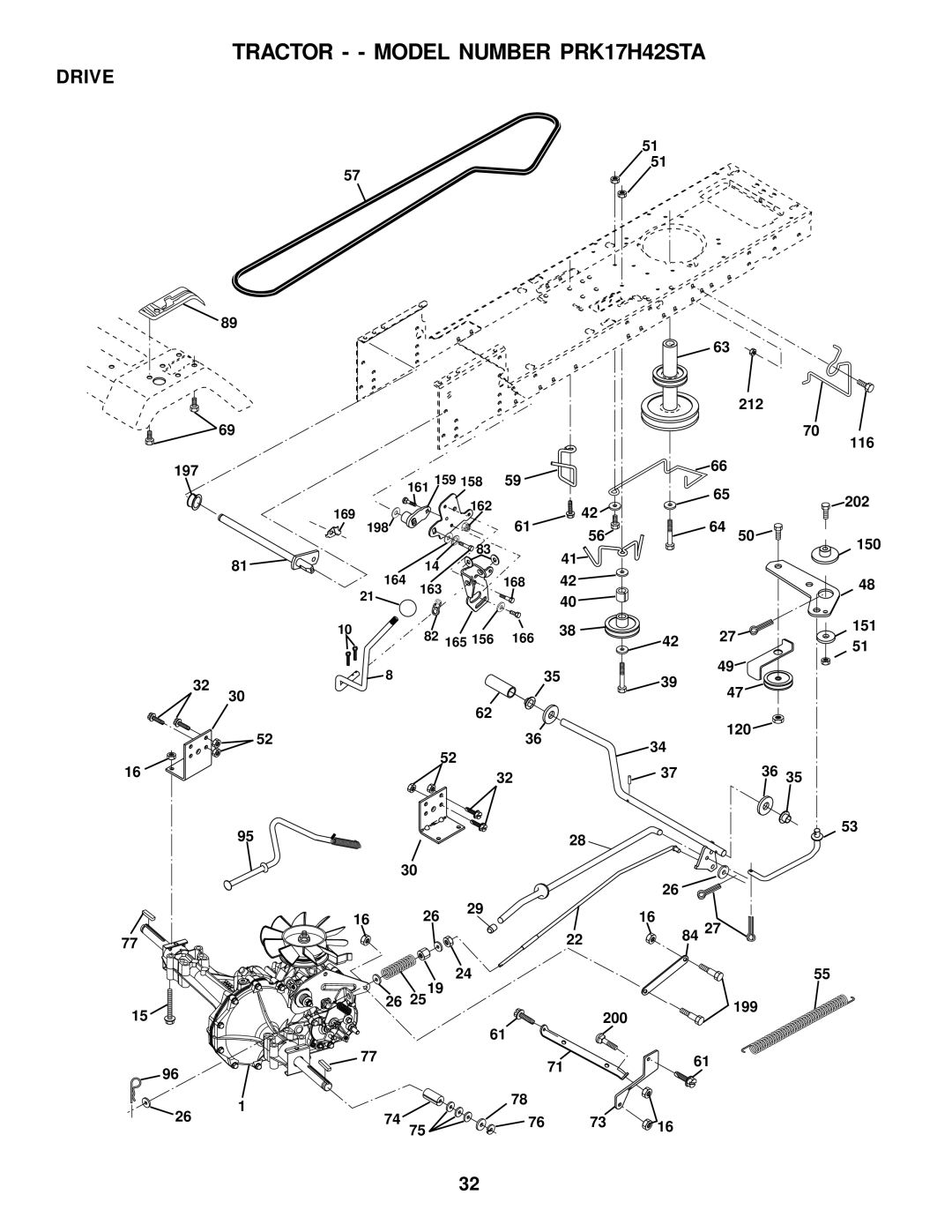 Poulan PRK17H42STA owner manual Drive 