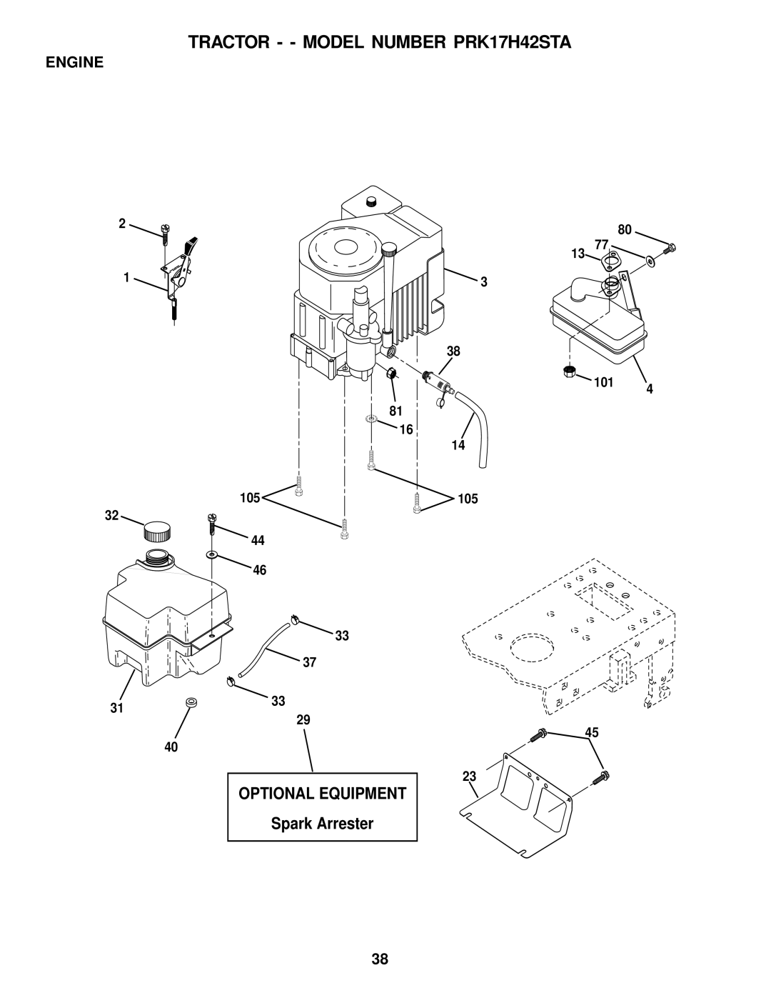 Poulan PRK17H42STA owner manual Engine 