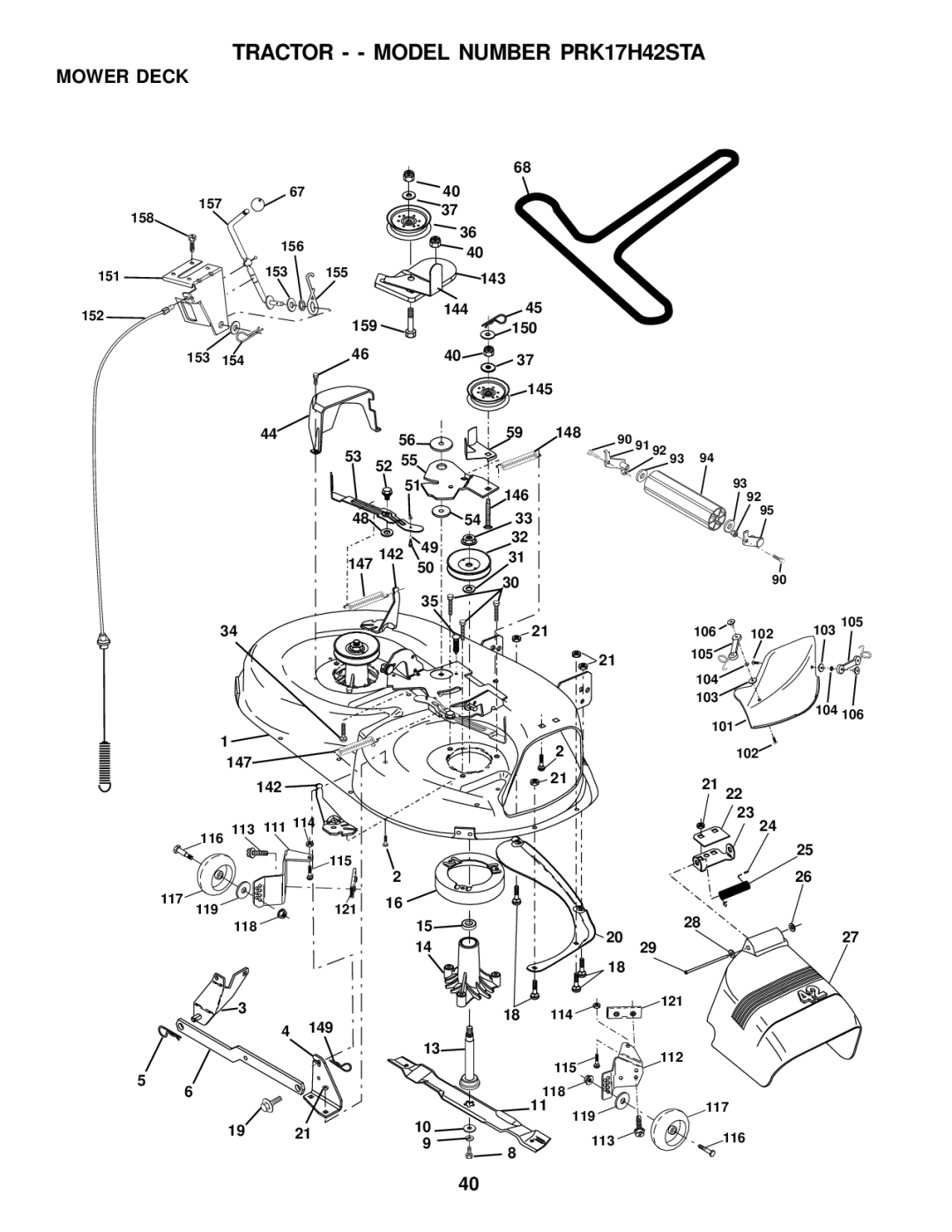 Poulan PRK17H42STA owner manual Mower Deck 