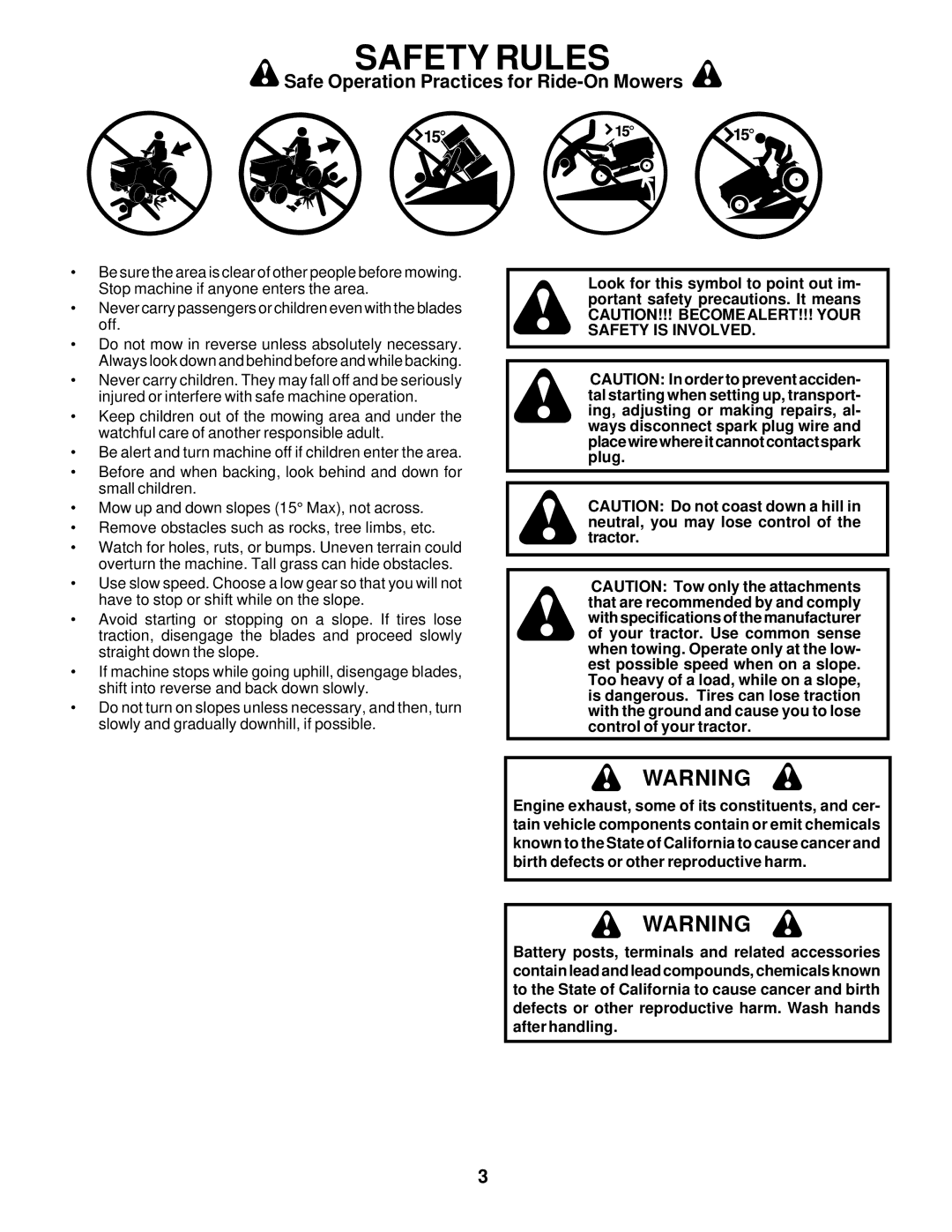 Poulan PRK17H42STB owner manual Safety Rules 