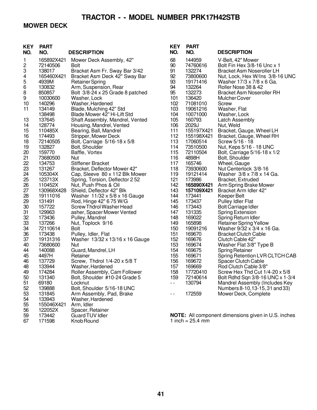 Poulan PRK17H42STB owner manual 165890X421, 157109X421 