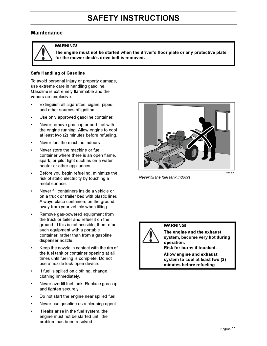 Poulan Pro 925 ZX, Pro 950 ZX manual Maintenance 