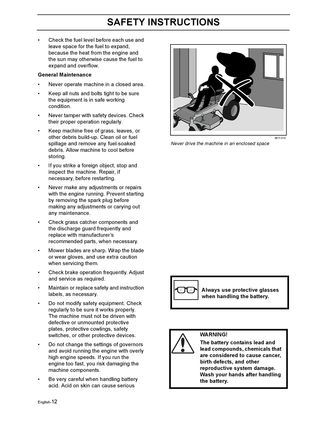 Poulan Pro 925 ZX, Pro 950 ZX manual General Maintenance 