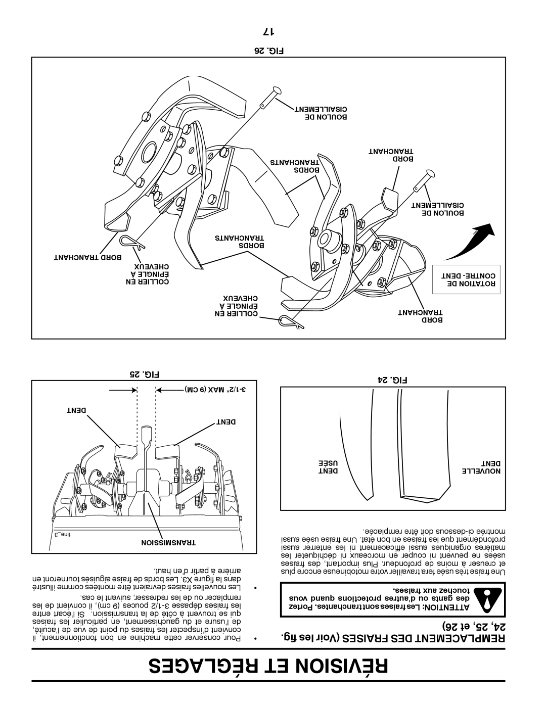 Poulan PRRT875X manual 26 et 25, 26 .FIG, Fig 