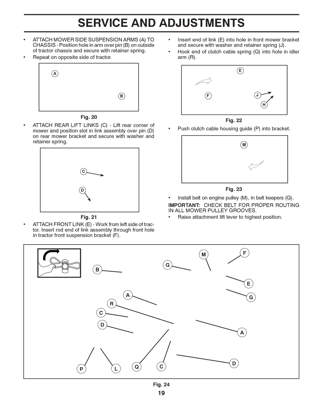 Poulan PXT12530 manual Raise attachment lift lever to highest position 