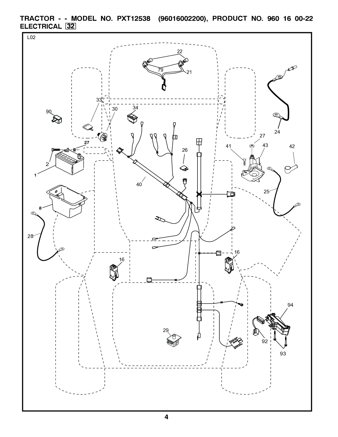 Poulan PXT12538 manual Electrical 