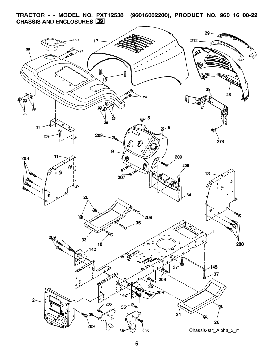 Poulan PXT12538 manual Chassis and Enclosures 