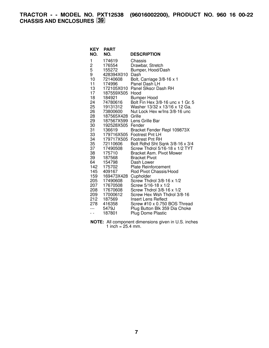 Poulan PXT12538 manual Chassis and Enclosures 