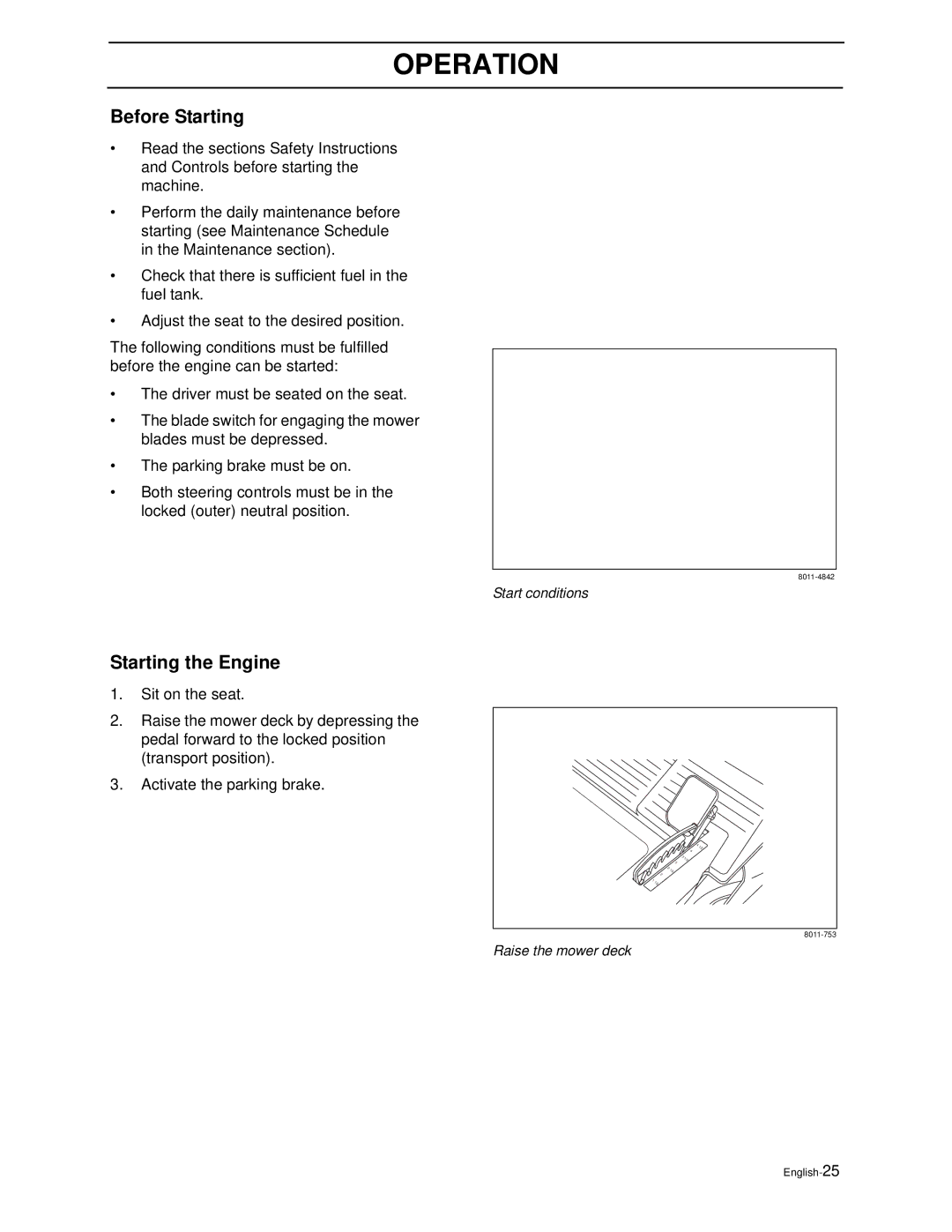 Poulan PZ4822 manual Before Starting, Starting the Engine 