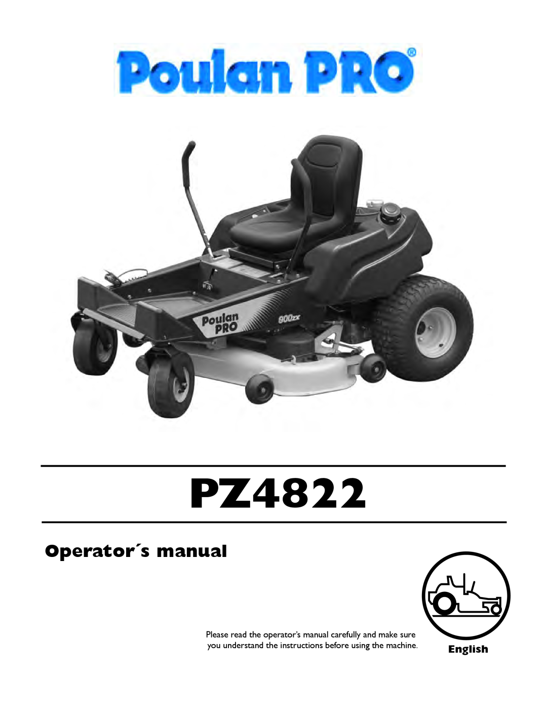Poulan PZ4822 manual English, Operator´s manual 