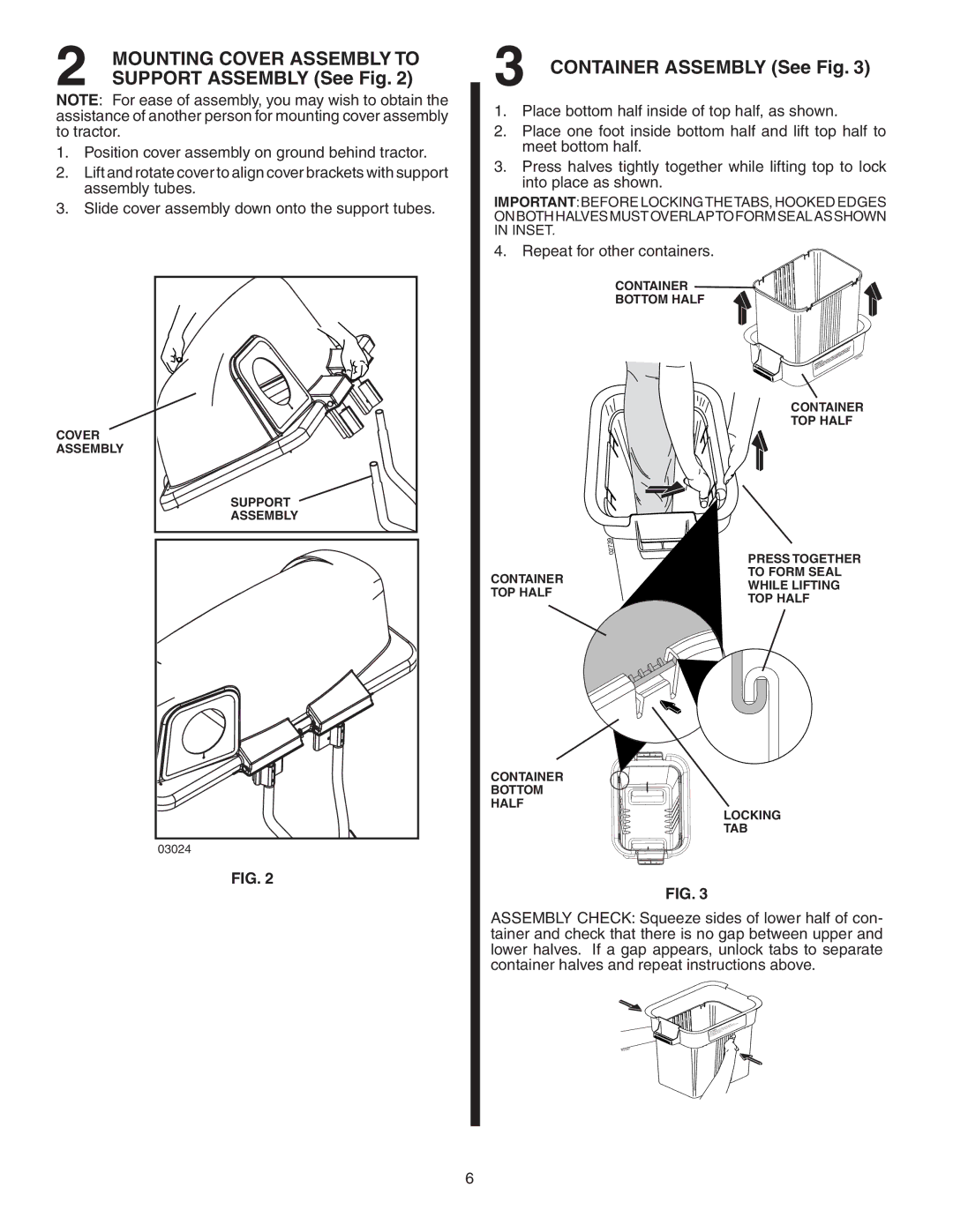 Poulan QCT342, 960 72 00-07, 402337 owner manual Support Assembly See Fig, Container Assembly See Fig 