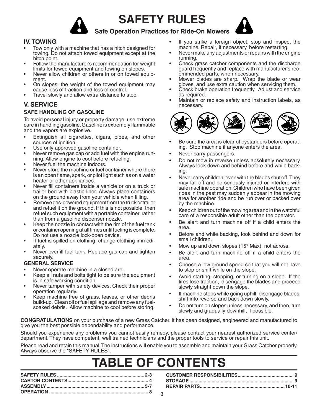 Poulan QCT348, 960 72 00-08, 402345 owner manual Table of Contents 