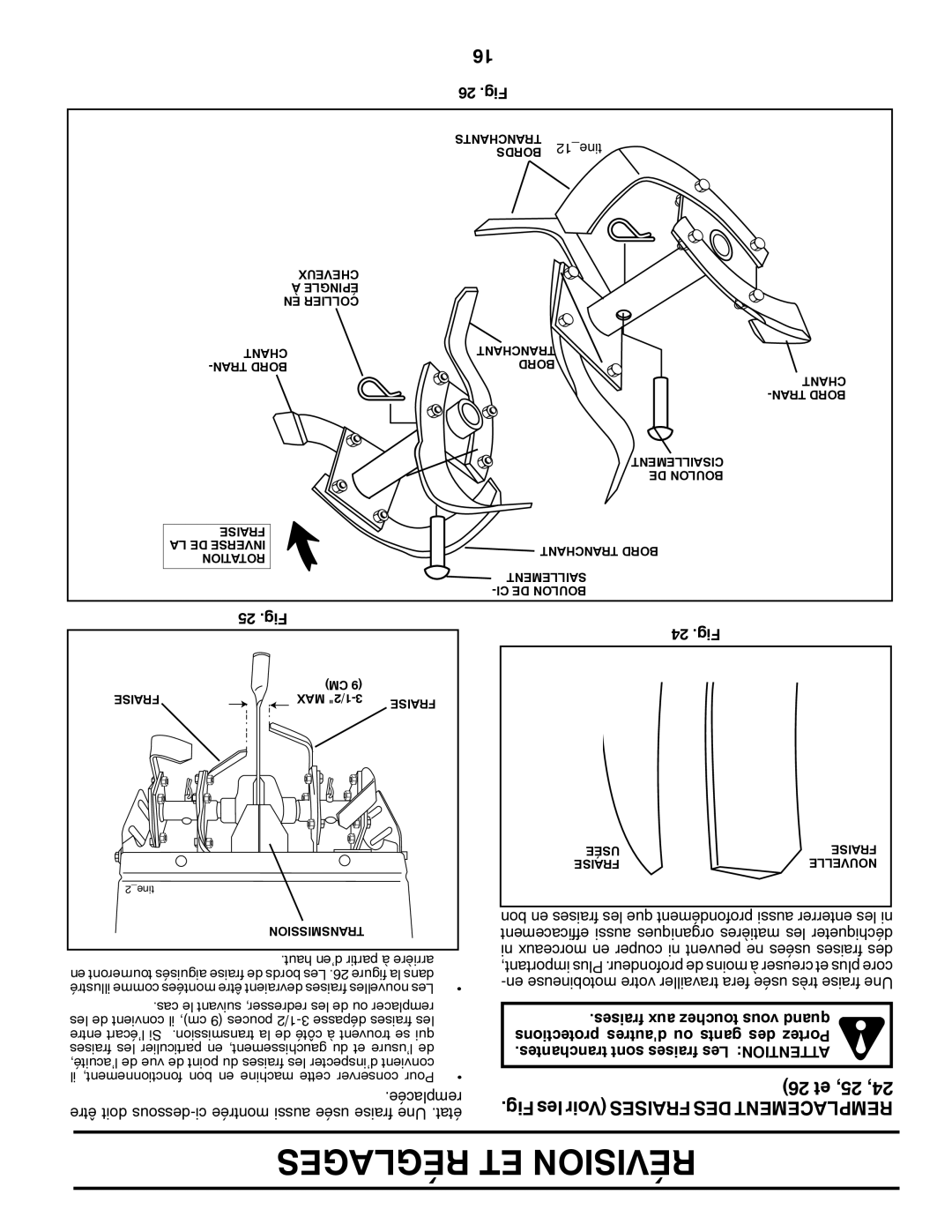 Poulan 96092002100, RT900, 432121 manual 26 .Fig, 25 .Fig, 24 .Fig 