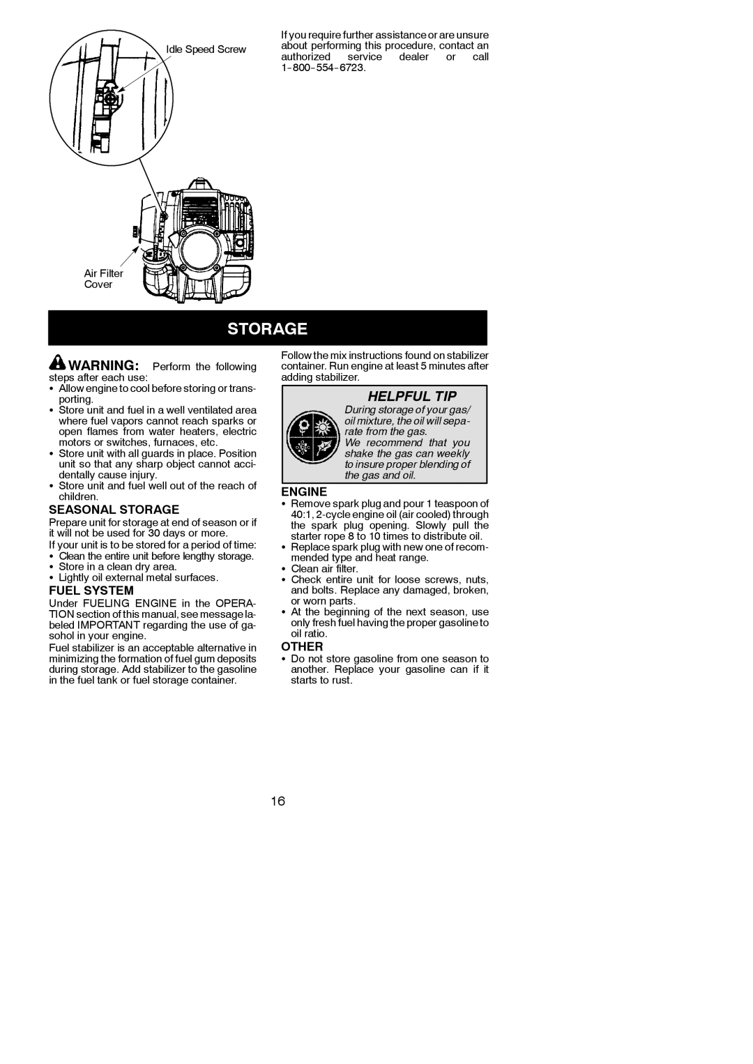 Poulan 966479401, SM30SB, 115225426 instruction manual Seasonal Storage, Fuel System, Engine, Other 