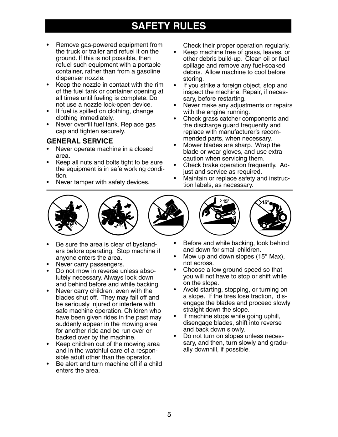 Poulan SP24H48YT manual General Service 