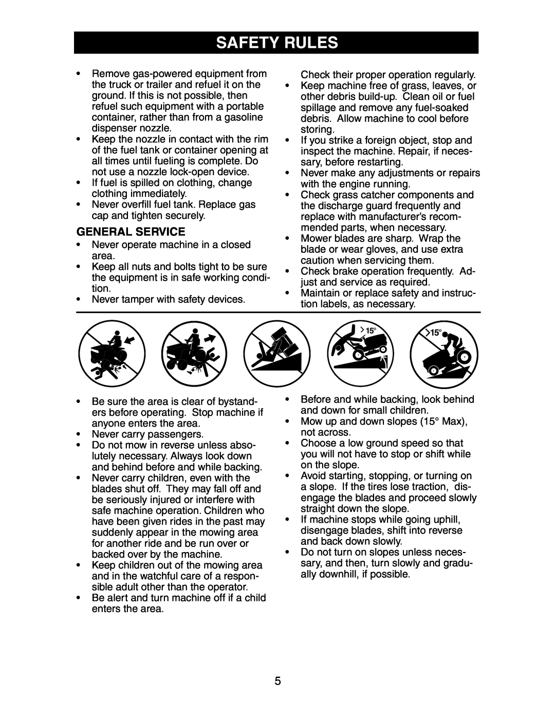 Poulan SP24H48YT manual Safety Rules, General Service 