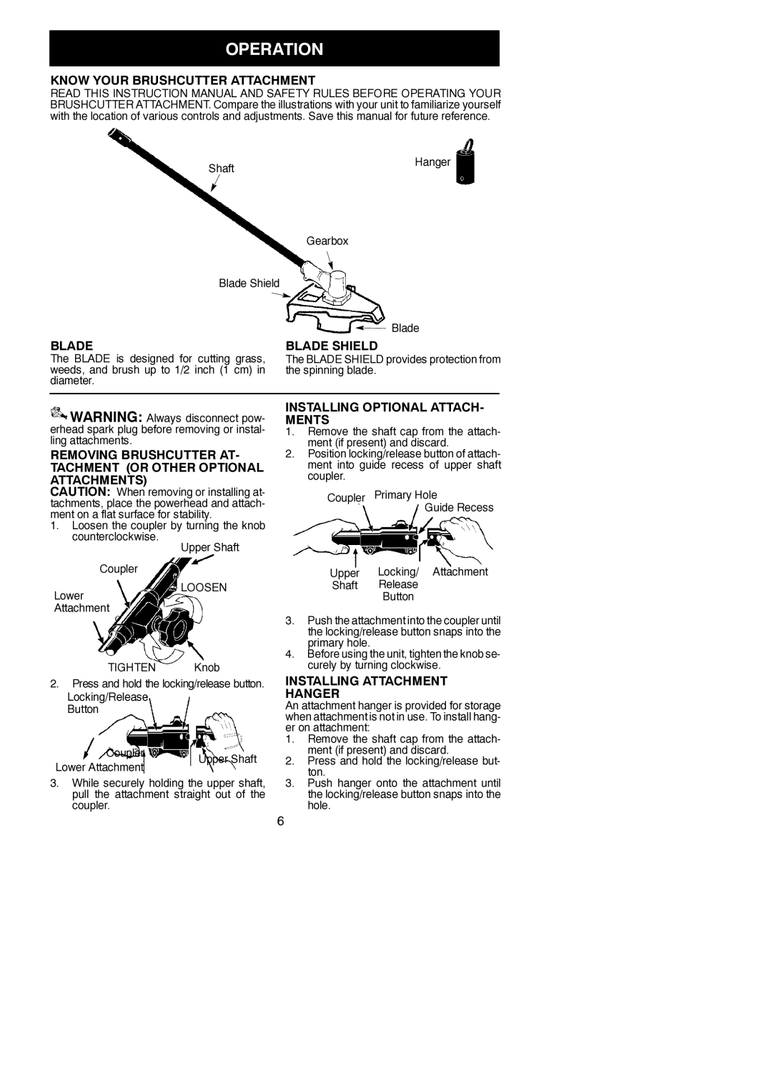 Poulan U4000C instruction manual Operation 