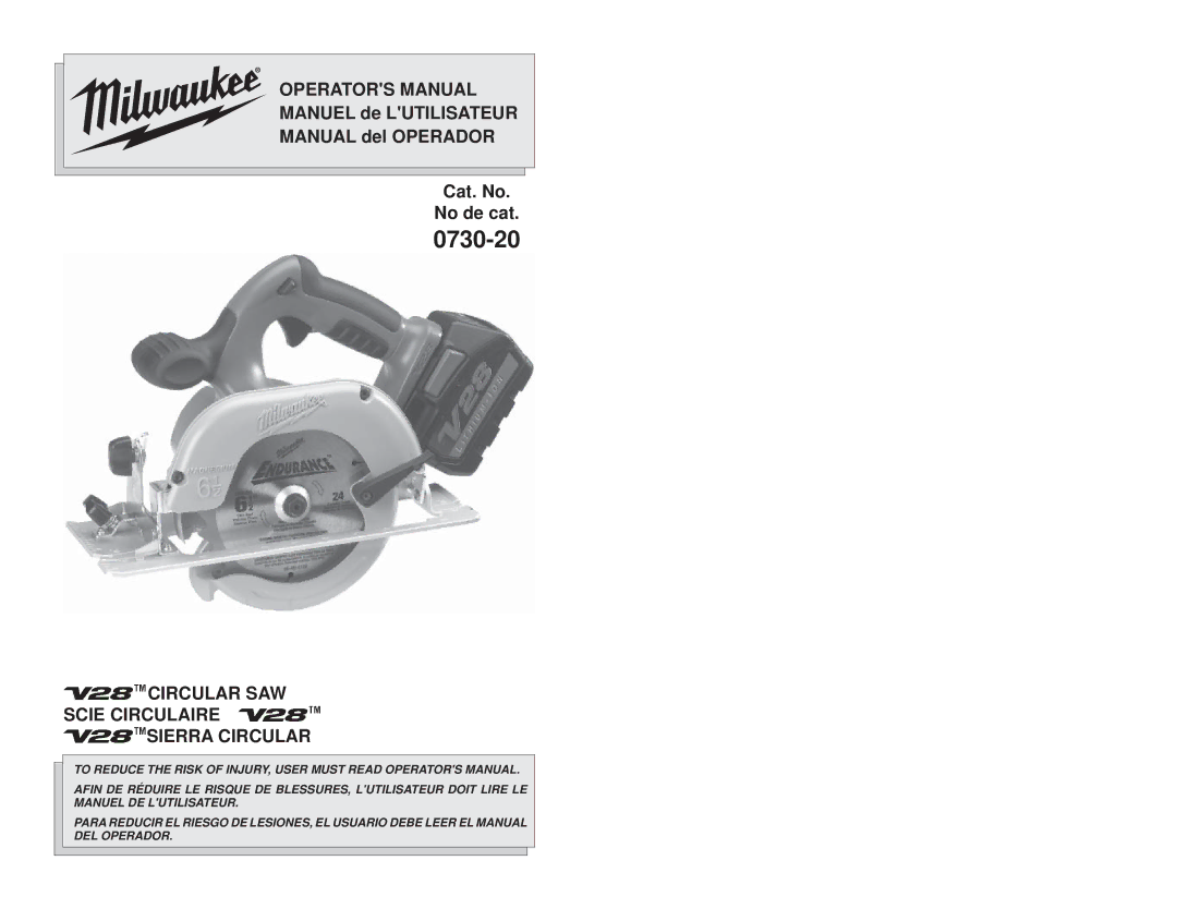 Poulan V28 manual 0730-20 