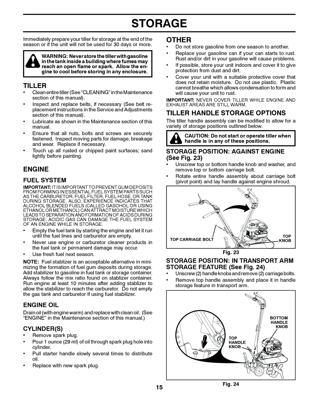 Poulan VF550, 96082001500, 433552 manual Storage, Other, Fuel System, Engine OIL, Cylinders 