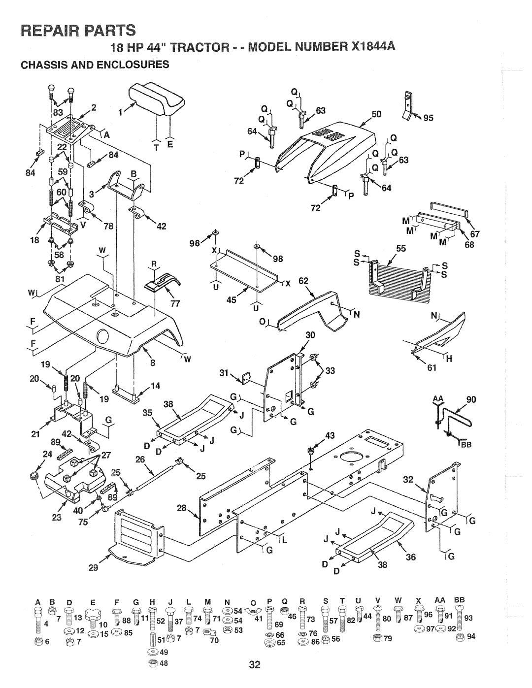 Poulan X1844A, 139700 manual 