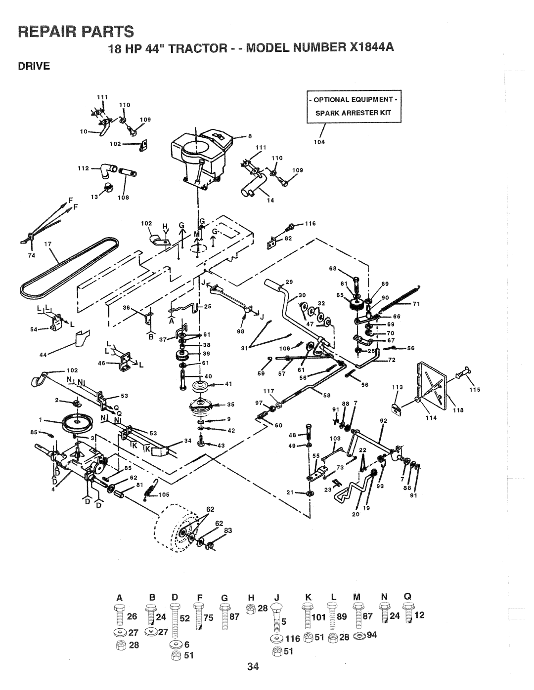 Poulan X1844A, 139700 manual 