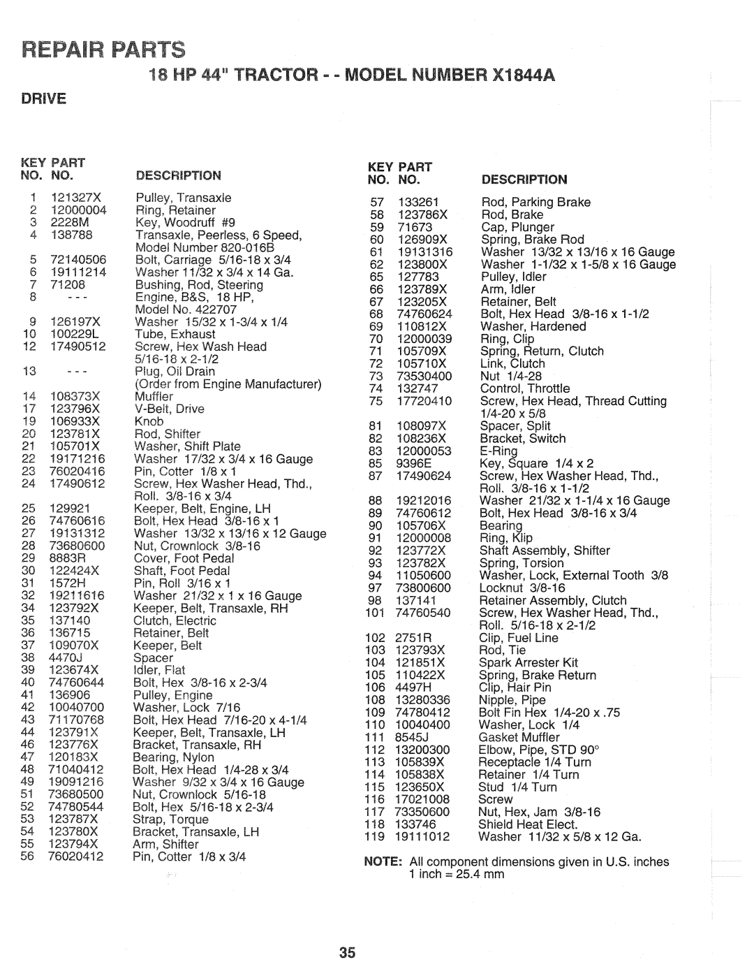 Poulan 139700, X1844A manual 