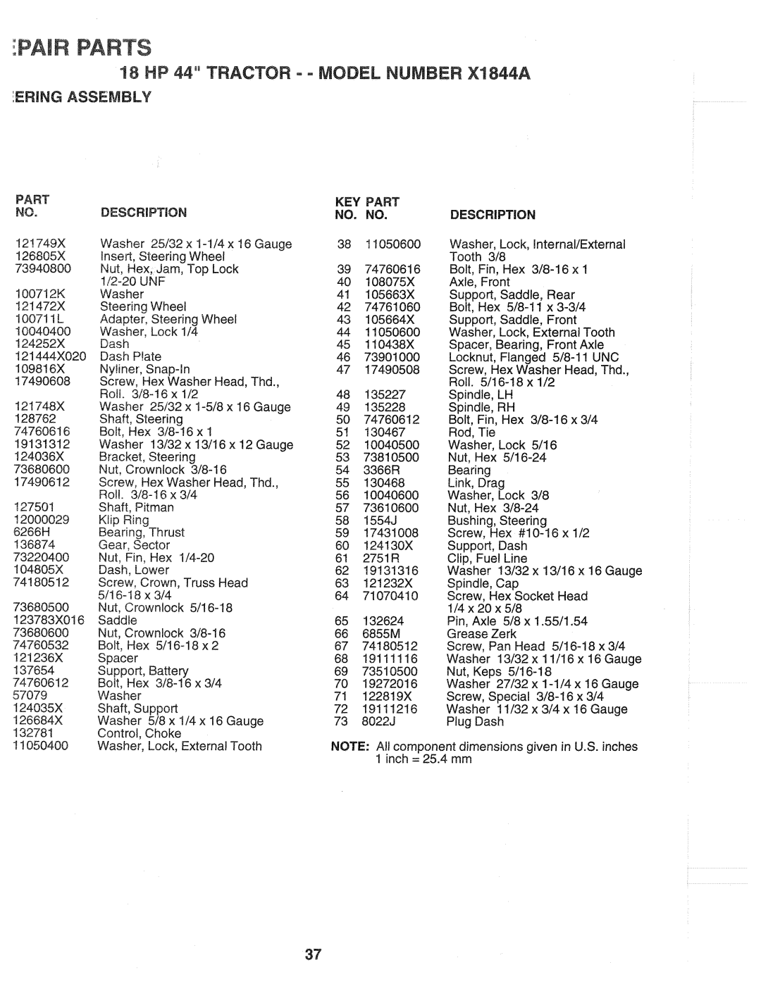 Poulan 139700, X1844A manual 