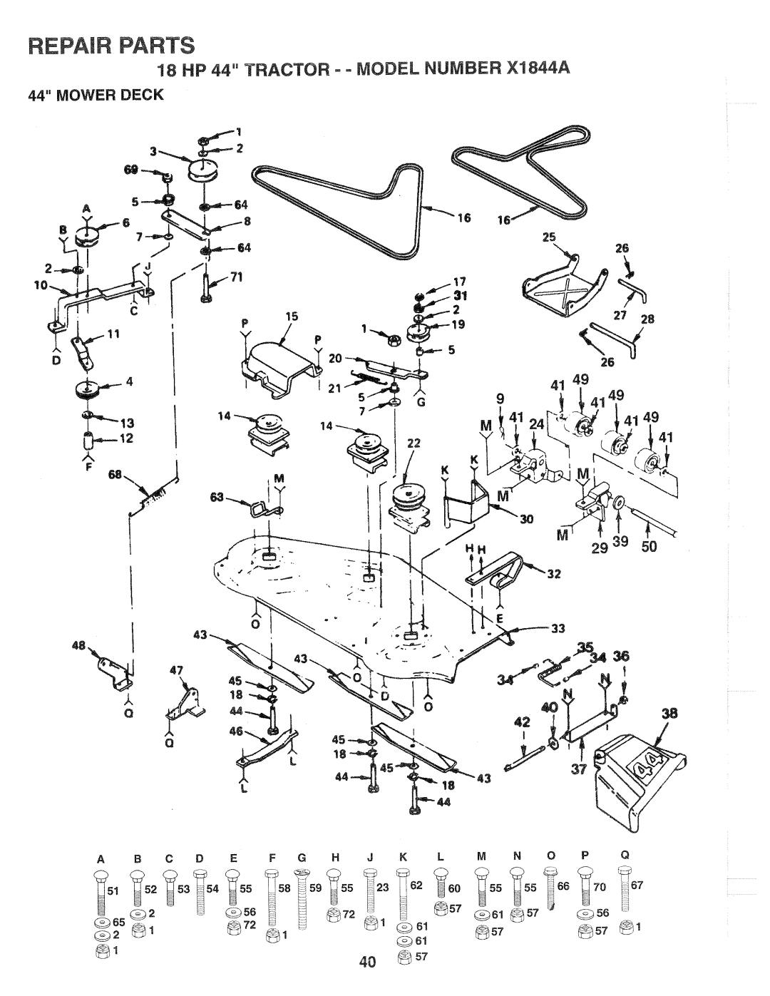 Poulan X1844A, 139700 manual 