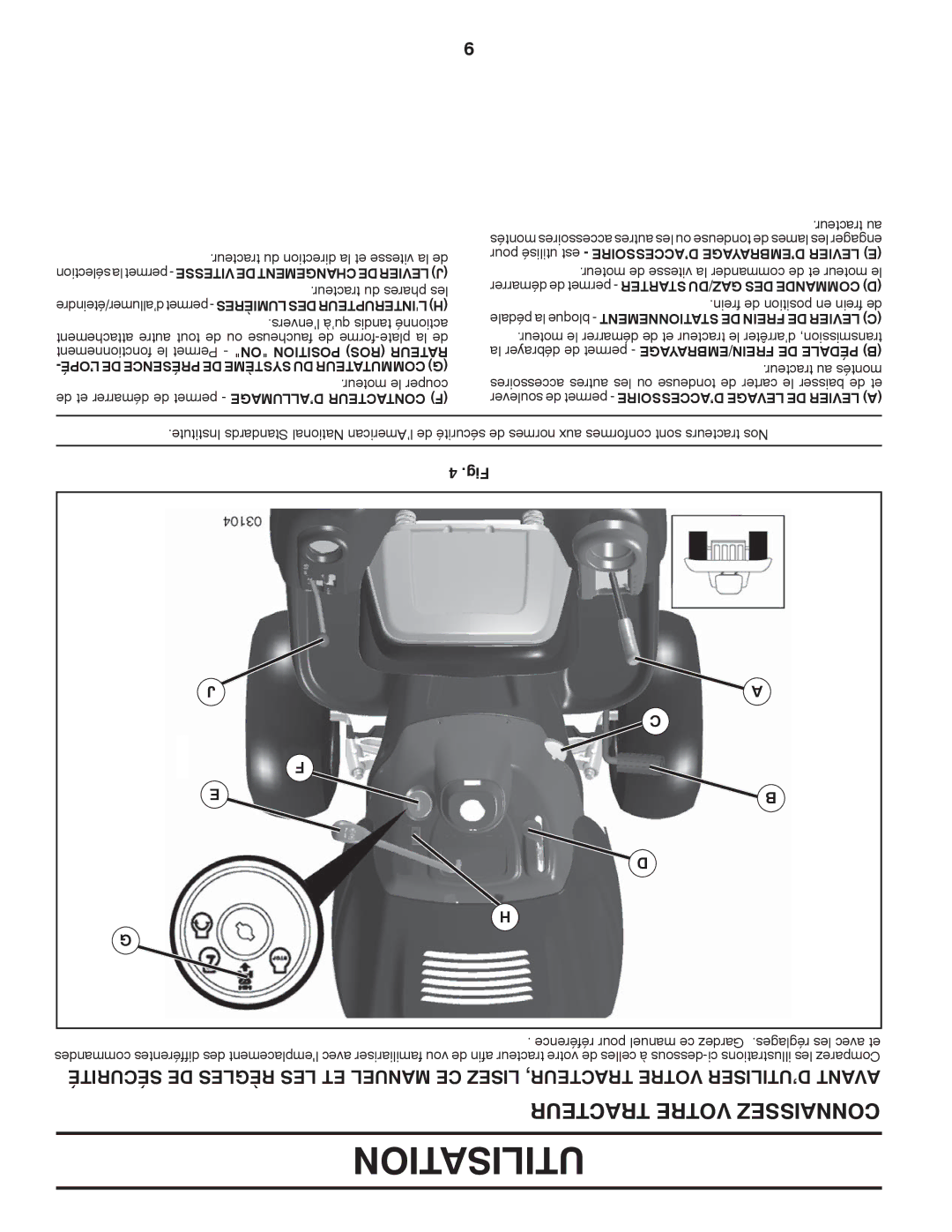 Poulan XT18542LT manual Utilisation 