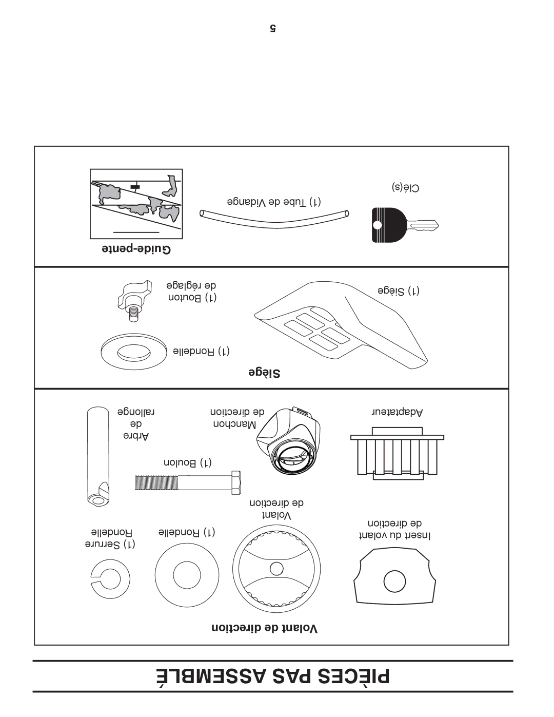 Poulan XT18542LT manual Assemblé PAS Pièces, Siège 