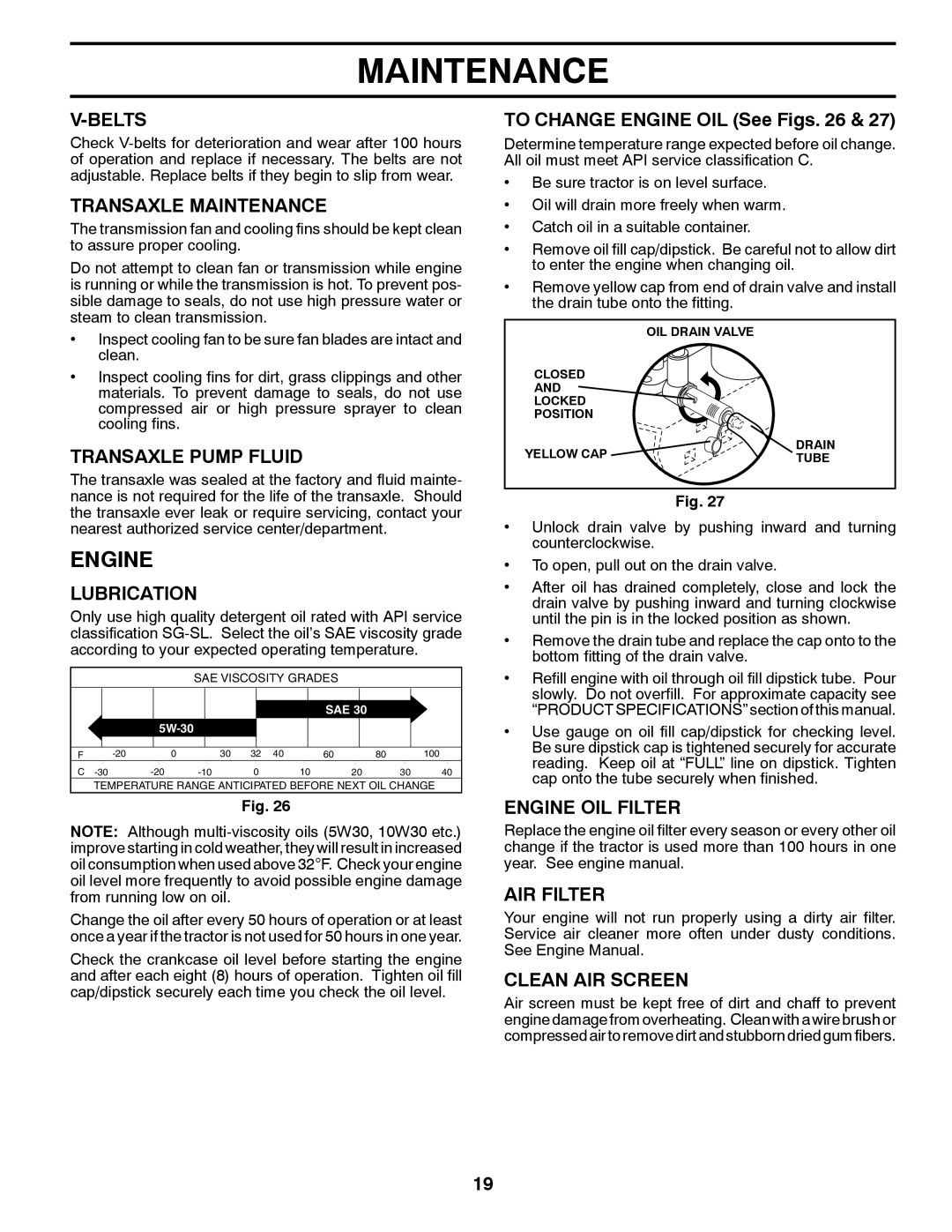 Poulan XT22H54 manual Engine 