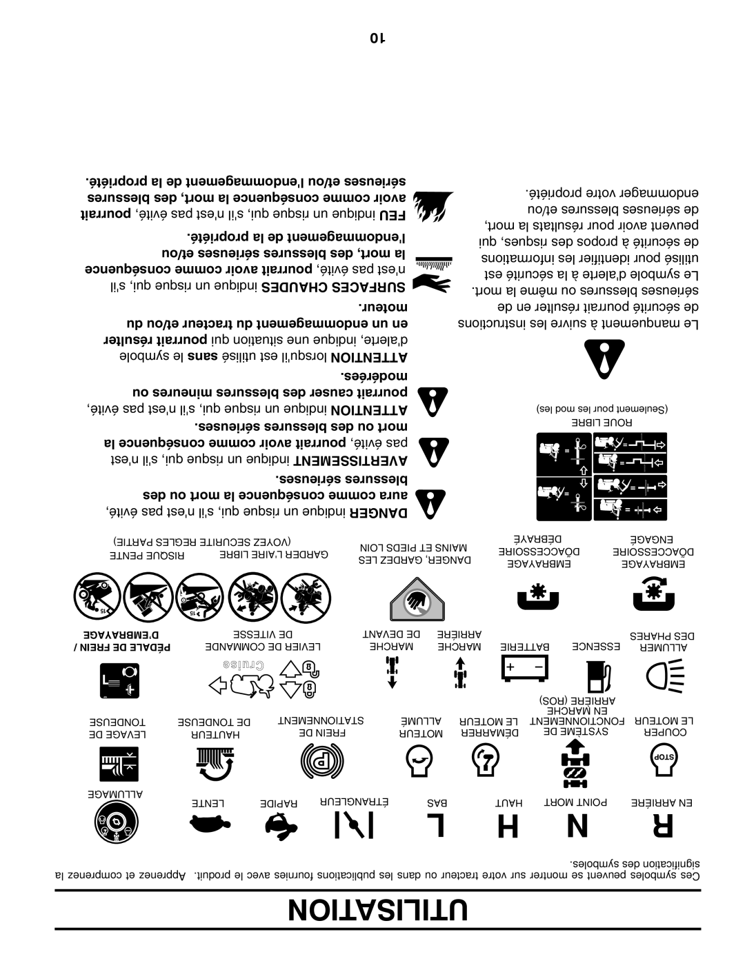 Poulan XT22H54 manual Propriété la de lendommagement et/ou sérieuses 