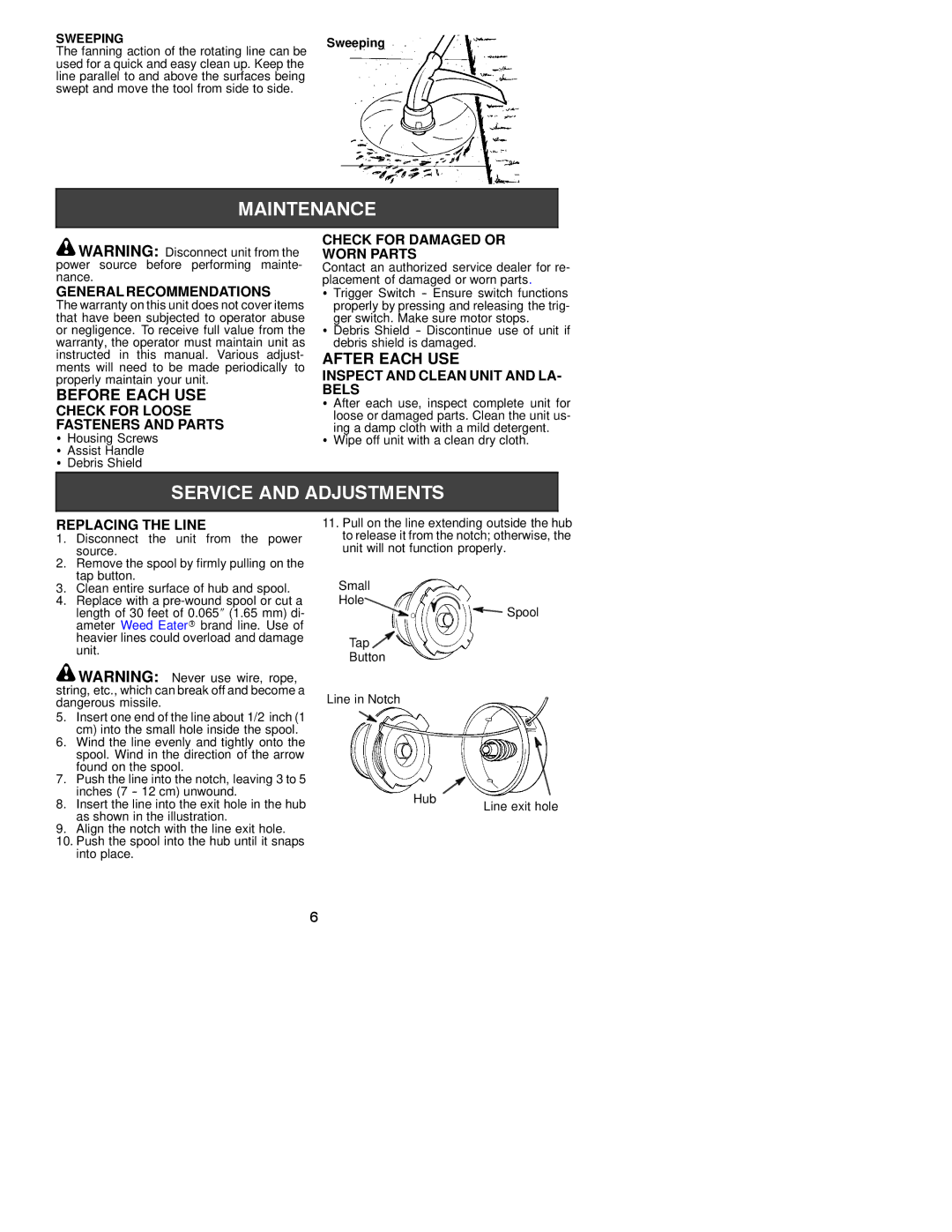 Poulan YM600 instruction manual Before Each USE, After Each USE 