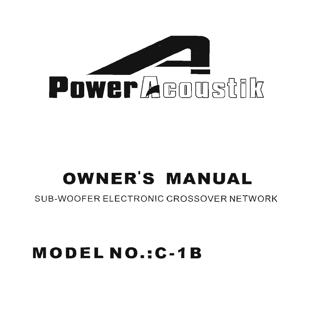 Power Acoustik C 1b manual 