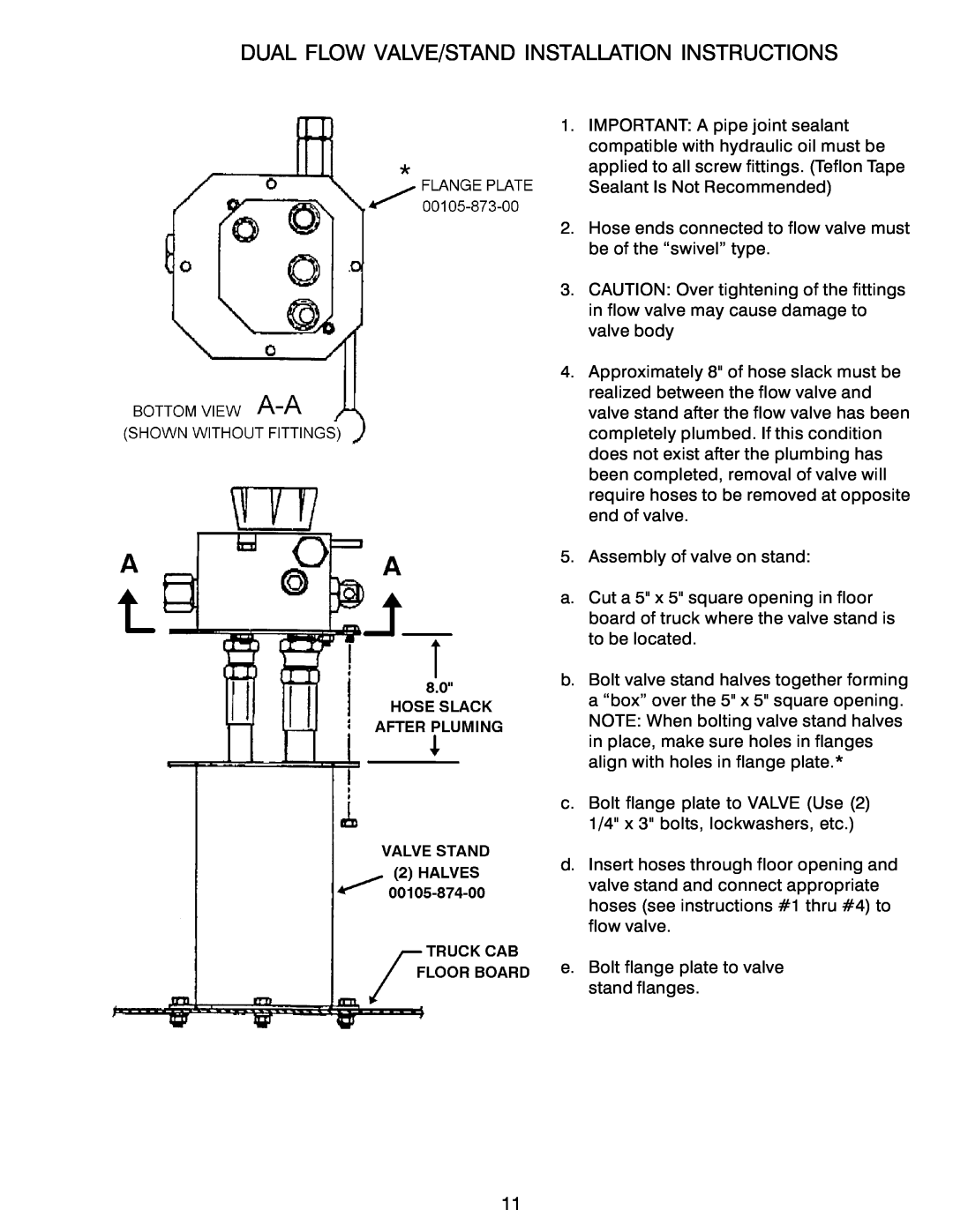 Power Acoustik M-1044, M-944, M-940 instruction manual Dual Flow Valve/Stand Installation Instructions 