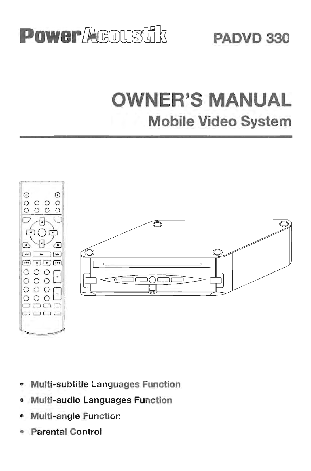 Power Acoustik paddvd 330 manual 